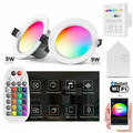 Bluetooth WIFI Einbaustrahler RGB+warm+kaltweiß LED Einbauleuchte Deckenspot Set