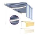 5x3m 6x3m Markise mit LED Sonnenschutz Fenstermarkise Klemmmarkise Balkonmarkise