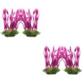 Set of 2 Aquariumdekoration Aquarium- Aquariumdekorationen Pflanzen