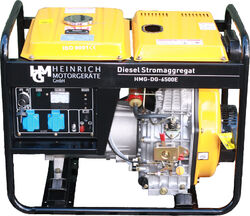 Diesel Stromerzeuger Notstromaggregat Stromaggregat 230V HMG-DG-6500E GeneratorInkl. Radsatz, Batterie und Wartungskit