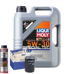 Motoröl 5W30 LIQUI MOLY Leichtlauf Special Tec Ll 5L+MAHLE Ölfilter +Spülung