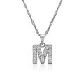 Halskette Silber mit Buchstaben Anhänger Zirkonia Steine | Silberkette Initialen
