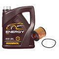 KAMOKA Inspektionspaket MANNOL Energy 5W-30 5L für VW Golf V 1.4 TSI 1.6 FSI