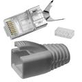 20x Netzwerkstecker RJ45 Stecker grau CAT5 CAT6 CAT7 LAN vergoldete Kontakte