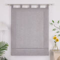 Transparent Raffrollo mit Schlaufen Einfarbig Raffgardinen Küche Gardinen Modern