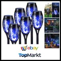 Solarleuchten für Außen Garten 6 Stück Solar Fackel Gartenfackeln mit Blaue R...