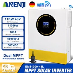 11KW 230V 48V Hybrid Solar Wechselrichter On+Off Grid Dual MPPT 500V 160A WIFI