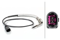 vor Abgasturbolader HELLA 6PT 014 495-081 Sensor, Abgastemperatur für SEAT,SKODA
