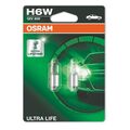 Glühlampe OSRAM H6W Ultra Life 12V/6W, 2 Stück