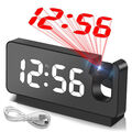 LED LCD Digital Alarm Wecker Uhr mit Projektion Temperatur USB Tischuhr Snooze