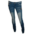 Damen Röhren Jeans Hose *bLeacheD bLue*Nieten* StreTcH HüFTJeanS Gr.32-40 #403JK