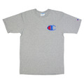 T-Shirt CHAMPION bestickt Logo grau kurzärmelig Herren M