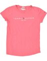 Tommy hilfiger grafisches T-Shirt Mädchen Top 11-12 Jahre rosa Baumwolle BL69