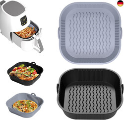 Diboniur 2Pcs Silikonform für Heißluftfritteuse 5-8L, 21CM Airfryer Silikonform 