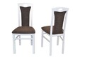 2er Set Stühle weiß / Strukturstoff Schoko Esszimmerstühle Stuhlset Küchenstuhl