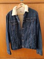 Jeansjacke Sherpa Trucker Jacket Denim gefüttert L (M)