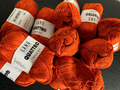 500 g + Rest Lang Yarns Quattro Wolle Baumwolle Rostrot Kupfer Rotbraun Orange