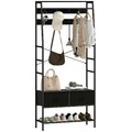 Garderobenständer, Kleiderständer mit Schuhregal, 2 Schubladen, Garderobe