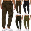 Herren Cargo Hose Funktionshose Loose Fit 100% Baumwolle Arbeitshose