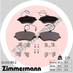 1x ORIGINAL® Zimmermann 24133.185.2 Bremsbelagsatz, Scheibenbremse Vorne, inkl.