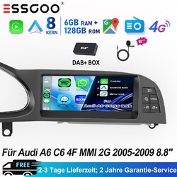 Für Audi A6 C6 4F MMI 2G 2005-2009 DAB+ 6+128GB Android 14 Autoradio Carplay GPS