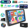 10.1" DAB+ Autoradio 1 DIN Carplay 4G+64G Android 13.0 GPS Drehbarer Bildschirm