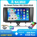 DAB+ 2+64G Android 14 Autoradio Carplay RDS DSP FM GPS Navi Für Smart Fortwo 451