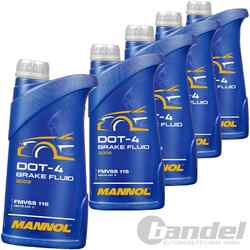 5x1L MANNOL DOT4 BREMSFLÜSSIGKEIT BRAKE FLUID KUPPLUNGSFLÜSSIGKEIT SYNTHETISCH