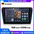 Für Mazda 3 BK 2003-2009 Carplay Android 14 Autoradio GPS NAVI BT SWC WIFI DAB+