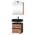 Badmöbel-Set EDA 60/80 cm Waschtisch ohne Waschbecken stehend mit Spiegelschrank