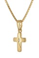 TRENDOR Schmuck Halskette mit Kreuz für Kinder 925 Silber vergoldet 28448