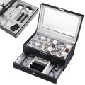 Uhrenbox für 12 Uhren Uhrenkoffer Uhrentruhe Uhrenschatulle Pu Leder Uhrenkasten