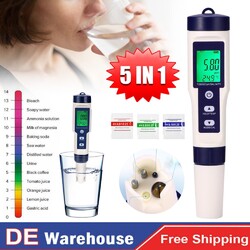 5 IN 1 Digital Wasser Qualität Tester Stift Ec Ph Salzgehalt Temp Meter / Finder