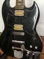 GHERSON SG STD, SETNECK,BIGSBY,VINTAGE 1975-1978,BLACK SG COPY - MADE IN ITALY