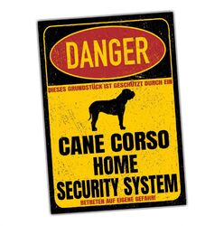 Cane Corso Italiano Dog Schild Danger Security System Türschild Hundeschild Warn