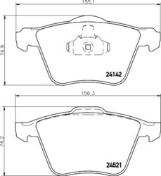 HELLA PAGID Bremsbelagsatz, Scheibenbremse 8DB 355 013-001 für VOLVO FORD