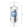 UFI Kraftstofffilter 31.504.00 Filtereinsatz für FIAT ALFA LANCIA PEUGEOT TIPO 1
