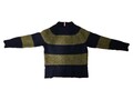 Tommy Hilfiger Herren Pullover M Gestreift Blau Wolle Casual Herbst/Winter