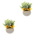 2 Count Bonsai Künstlich Simulierte Grüne Pflanzen Bonsai-Dekoration