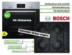 Bosch Herdset Gasherd Gas Herd Autark Auszug Backofen Heißluft + GAS Kochfeld