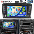 2+32G Carplay Android 13 Autoradio DAB+ GPS Nav KAM MIK Für Audi A3 8P 2003-2012