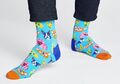Happy Socks - Socken - Funny Dog Sock, lustige Hunde, Hundeköpfe - hellblau bunt