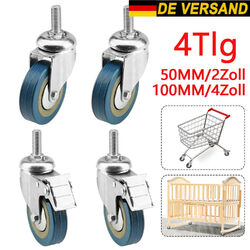 4x Lenkrollen mit Gewindestift Möbelrollen Transportrollen Laufrollen Laufrollen