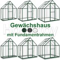 ALU Haus Gewächshaus Treibhaus Frühbeet Pflanzenhaus - mit Fundament Rahmen