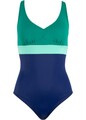 Badeanzug Gr. 36 Dunkelblau Grün Damen Bademode Schwimmanzug Einteiler Neu