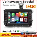 Android 14 Apple Carplay Autoradio RDS GPS Navi Für VW Golf V 5 6 Passat Polo 6R