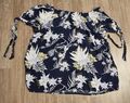 Damen Shirt Bluse Gr. 40 L Street One Blau Floral