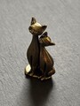 Katzen Figur aus Messing | Kuschelnd | Massiv & Dekorativ | Katze Deko Metall
