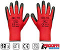 12 Paar Arbeitshandschuhe Montage Werkstatt Handschuhe LATEX ROT Rau Gr. 10 / XL