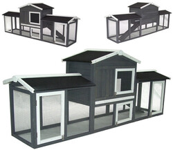 Hasenstall Kaninchenstall XXL Kaninchenkäfig Gehege Freilauf Auslauf 56617
